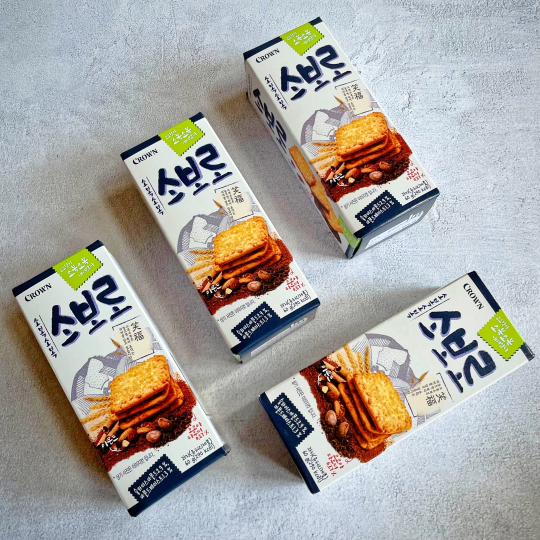 咬开有惊喜！韩国可拉奥笑福饼干杏仁可可夹心谷物酥脆饼干