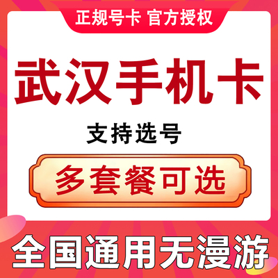 湖北武汉手机电话卡4G国内通用低月租流量上网卡语音大王卡学生卡