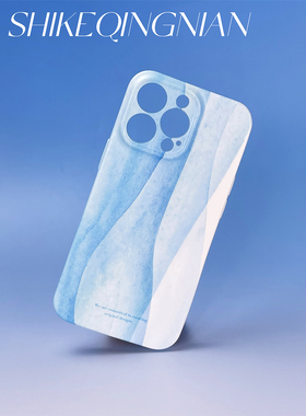 藍色漸變 iphone16promax手机壳独特小众创意极简14promax适用苹果15pro新款2024高级感13迷你12抽象艺术ins