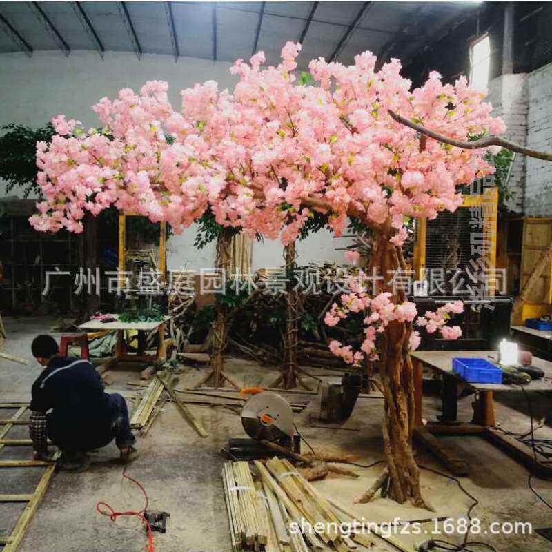 道具歪脖子假紫藤花树许愿树室内装饰仿生桃树造型仿真樱花树婚礼