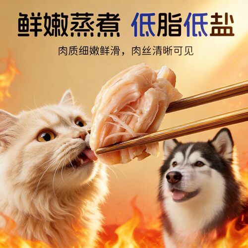 蒸煮鸡胸肉猫咪宠物零食35g