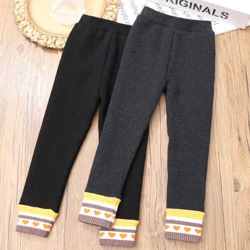 Флисовые леггинсы, зимние детские бархатные удерживающие тепло штаны, увеличенная толщина, коллекция 2023, в западном стиле