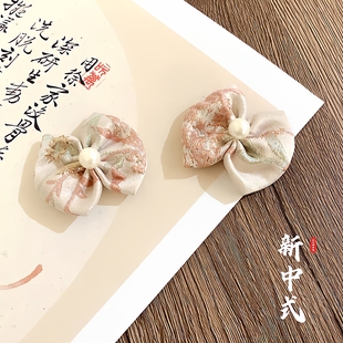 女童中国风发夹周岁礼服汉服唐装搭配抓周发饰幼儿园表演拍照对夹