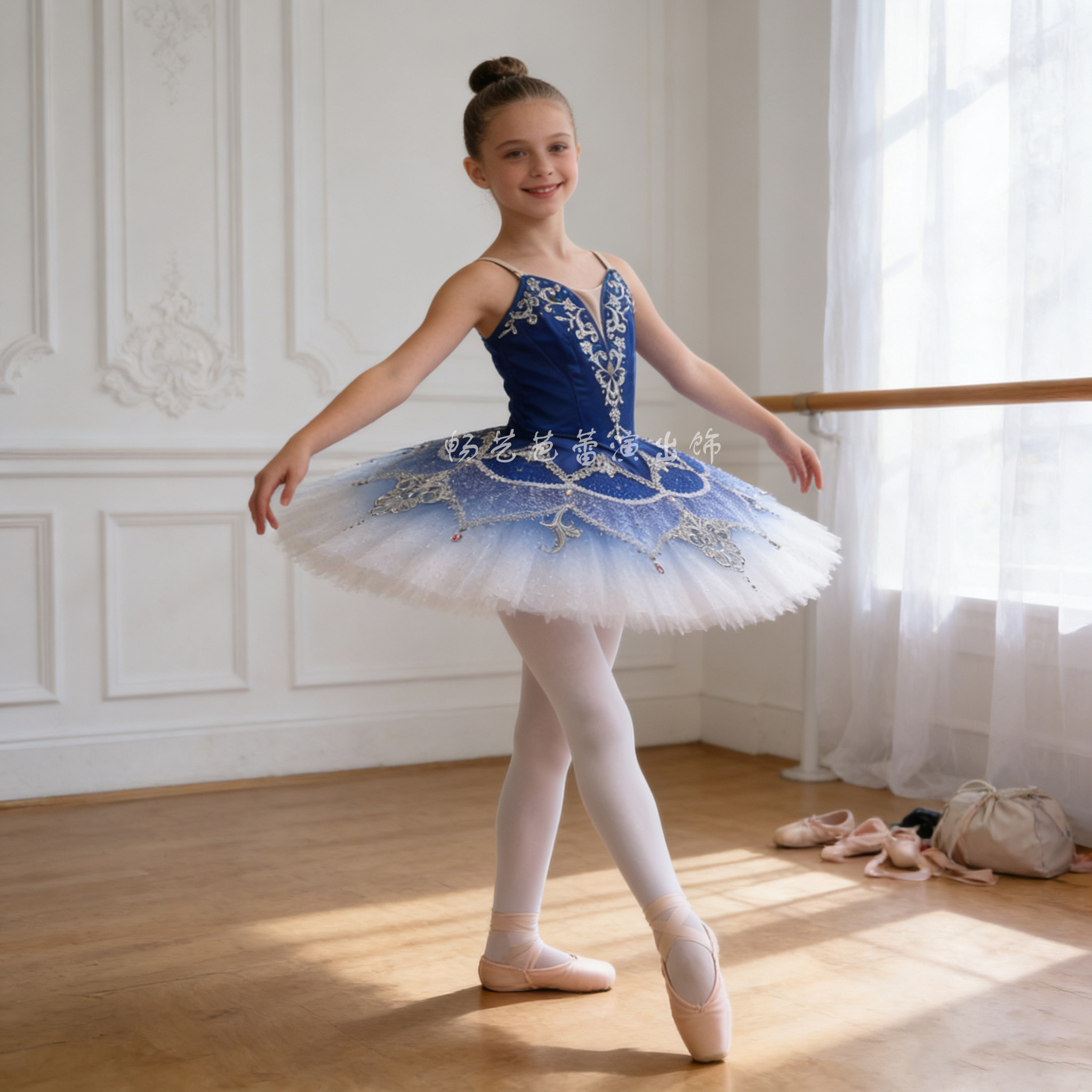 儿童专业芭蕾舞裙女童蓬蓬纱TUTU裙蓝鸟表演服睡美人小天鹅演出服