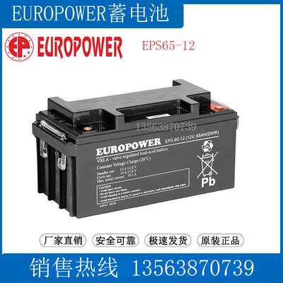 EUROPOWER蓄电池12V65AH EPS65-12 铅酸免维护储能型（罗马尼亚）
