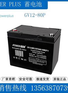 POWERPLUS蓄电池 GB12-80P(12V80AH/10HR)F12 监控/照明/医疗/UPS