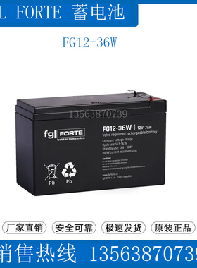 fgl FORTE免维护蓄电池 FG12-36W 12V7AH 船舶/电梯/UPS/医疗仪器