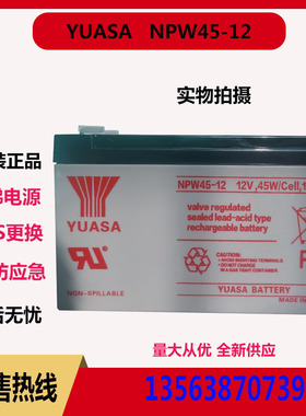 YUASA 汤浅 NPW45-12 12V45W/Cell，10min 蓄电池12V9AH 质保2年
