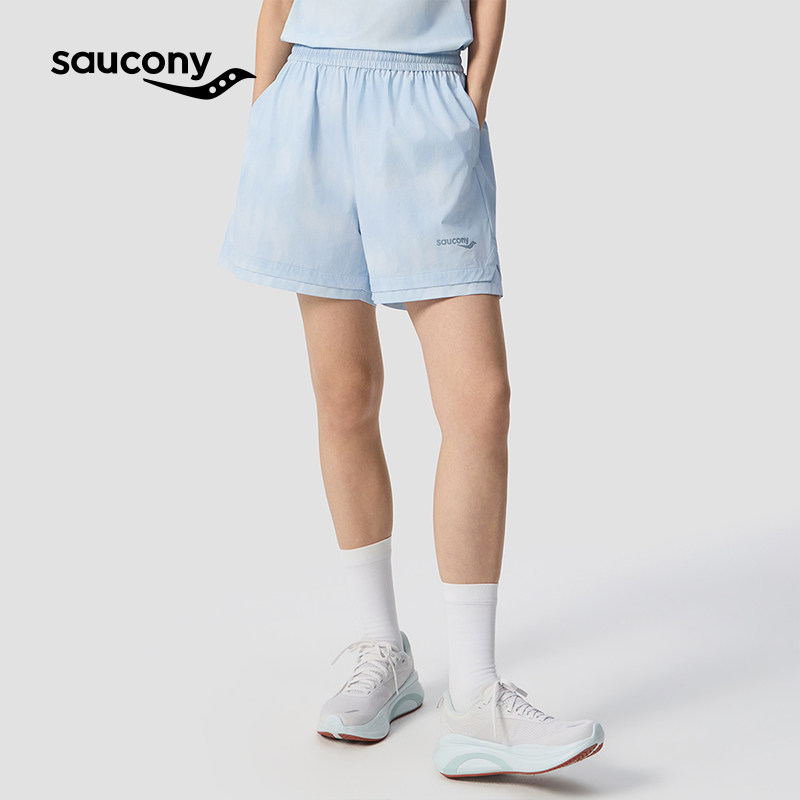 Saucony索康尼官方女子亲肤柔软凉感宽松带抽绳运动休闲梭织短裤