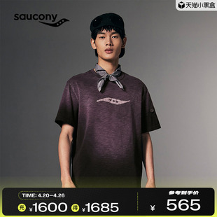 Saucony索康尼NATHAN BELL系列情侣夏季运动舒适透气短袖针织衫