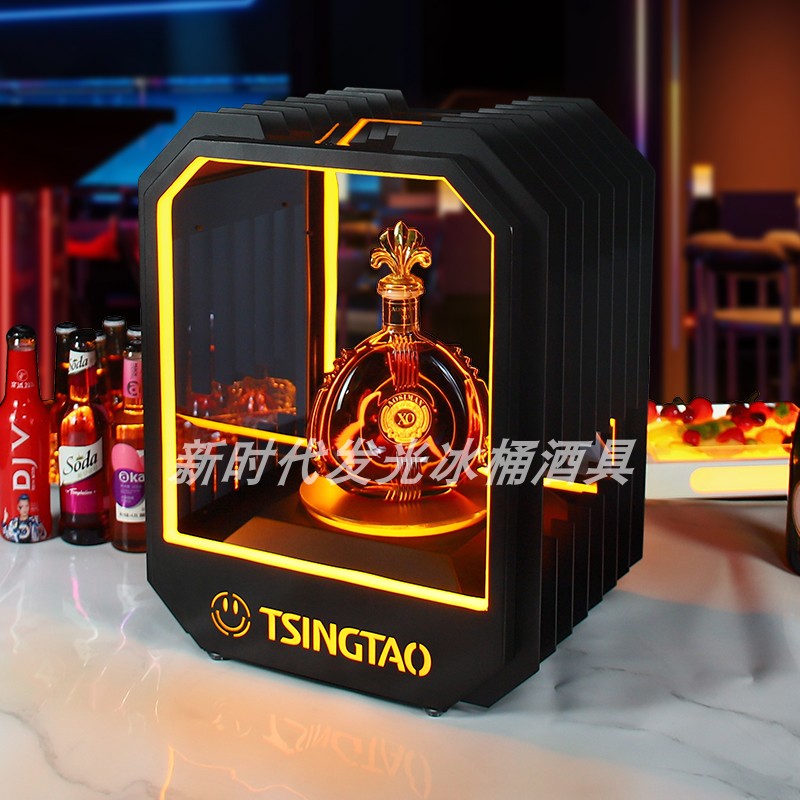 酒吧KTV发光酒座红酒洋酒底座黑桃A香槟王旋转发光小三元展示酒架
