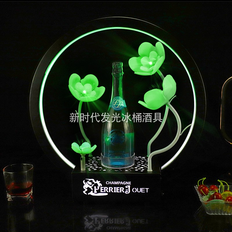 LED黑桃A发光酒座新款巴黎之花酒吧高端XO洋酒底座香槟王红酒酒具