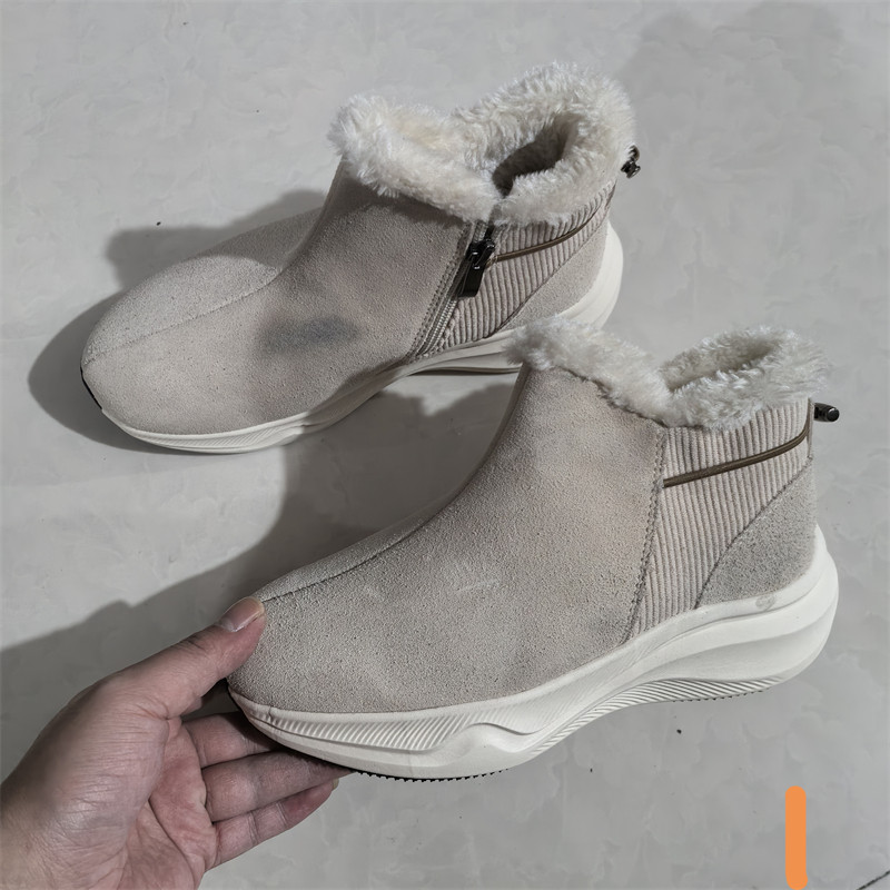 残次品冬季户外雪地靴真皮加绒保暖棉鞋