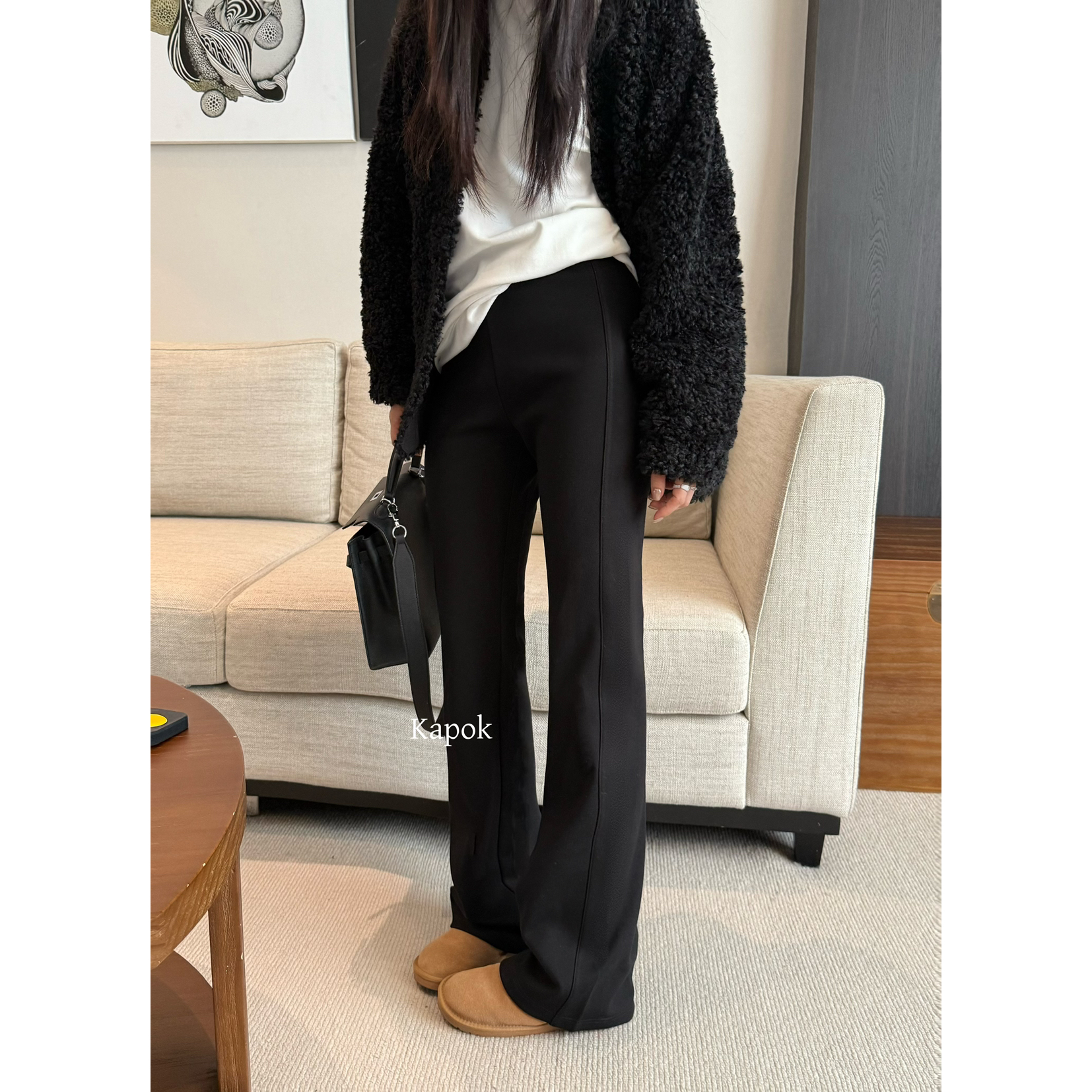 KAPOK2025十三行秋冬款超绝腿精加厚超显瘦修身百搭喇叭裤休闲裤