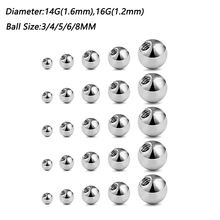 G23钛外螺纹圆球配件舌钉唇钉肚脐钉耳钉马蹄杆1.2 1.6mm 旅悦