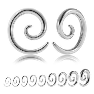 旅悦 欧美个性气质钢色不锈钢蜗牛耳廓耳扩耳洞扩大器穿刺饰品