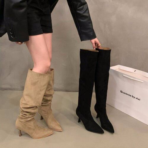 气质女靴不过膝堆堆靴女