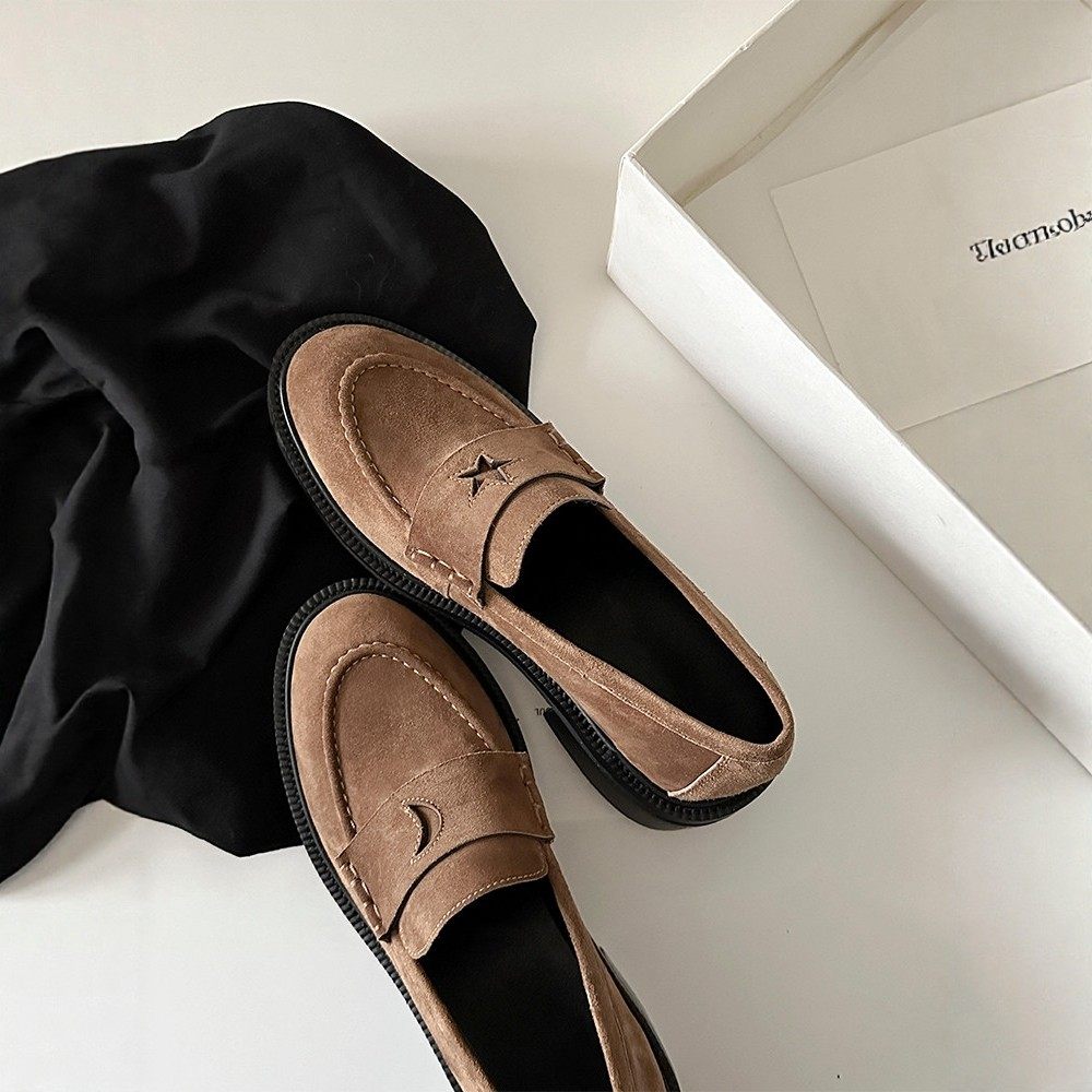 软皮版~时尚设计感一脚蹬乐福鞋女2026软皮复古风简约低跟小皮鞋,女鞋,乐福鞋（豆豆鞋）,淘宝优惠券,粉丝福利购,淘宝优惠卷