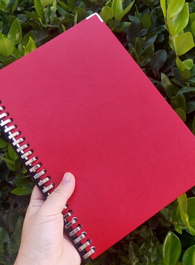 【专利】红色薄款便携A4软皮面可拆卸活页康奈尔5r高效笔记本A5记事本学生文具日周月计划本B5理财记账本