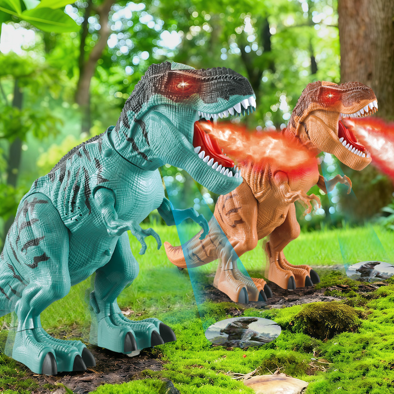 电动仿真喷雾会走路儿童霸王龙