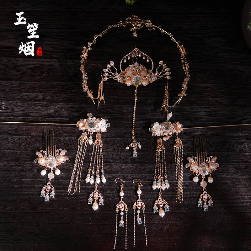 玉笙烟原创临江仙发冠发簪套装