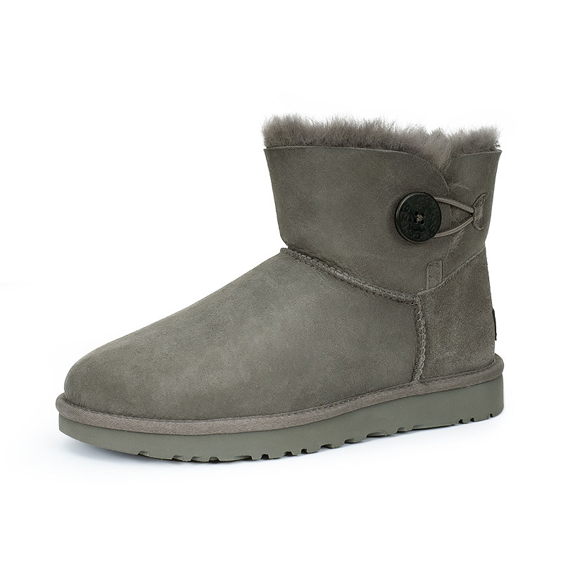 ugg 女鞋秋冬纽扣短筒平底套筒短靴雪地靴女靴1016422