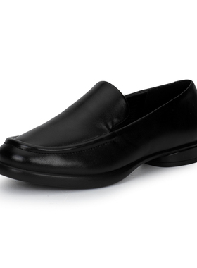 ECCO爱步女款休闲一脚蹬单鞋真皮舒适乐福鞋皮鞋222313