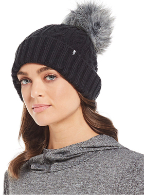 TNF北面美版运动帽女3FJM保暖针织帽子OH-MEGA FUR POM