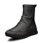 百搭厚底鞋 简约高帮套脚袜靴218313 ECCO爱步女款 时尚 断码 清仓