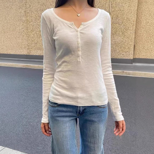 BM风新款美式ZellyTop白色六粒扣
