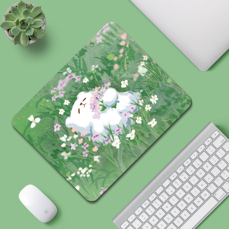 卡通创意鼠标垫电脑办公桌面垫女生ins键盘垫定制简约学生书桌垫