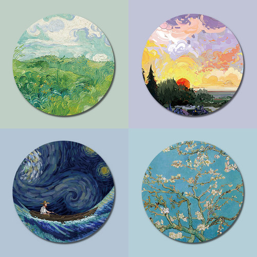 创意梵高油画 画滑鼠垫男女生办公书桌垫护腕电脑键盘垫子ins书桌