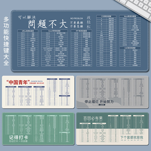 励志文字快捷键大全橡胶鼠标垫