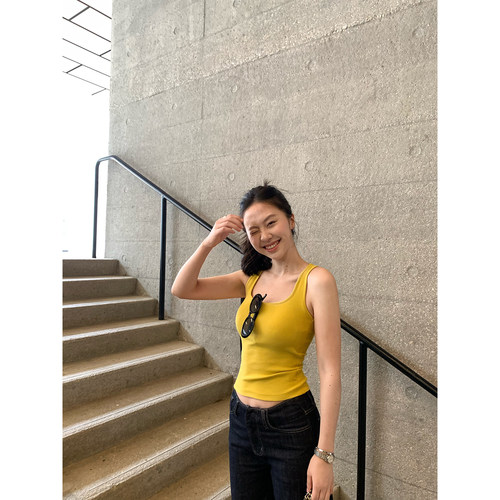 daydayicy实穿top带胸垫运动吊带背心女夏季内搭百搭修身U领上衣