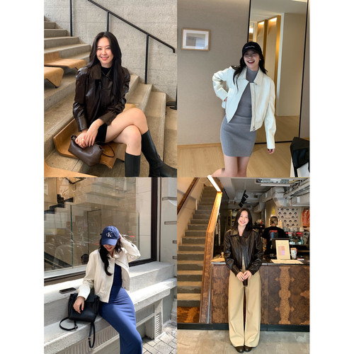 daydayicy 巴赫旧约 夹克皮衣外套女早秋短款宽松复古机车风上衣