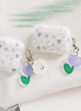 For AirPods Pro /airpod /AirPods 2 Case Cute bear flower tu