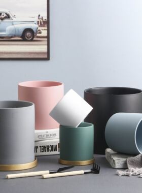 flowerpot ceramic simple large indoor plant pot with tray