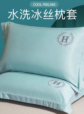 Silk Pillow case cover cushion healthy pair bed 冰丝枕套