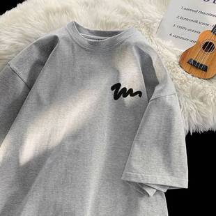 外贸出口尾货清仓捡漏~纯棉男装女装夏季短袖T恤潮牌宽松上衣服