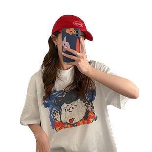 欧货大码网红ins短袖t恤女宽松夏季韩版百搭bf慵懒风半袖上衣服潮