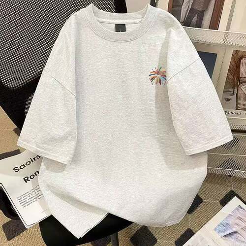 外贸出口尾货清仓捡漏~夏季短袖T恤男装女装纯棉半袖宽松上衣服潮