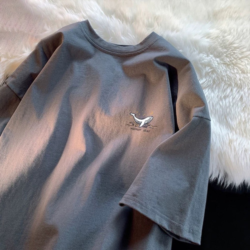 外贸撤回尾货清仓捡漏~纯棉潮牌夏季短袖T恤男女士纯棉百搭宽松