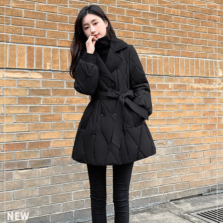 棉服外套女冬季2025新款显瘦不臃肿黑色高级感洋气收腰中长款棉衣