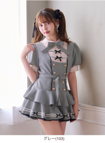预约 十音日代 lizlisa26新品学院风领口3way套装短袖