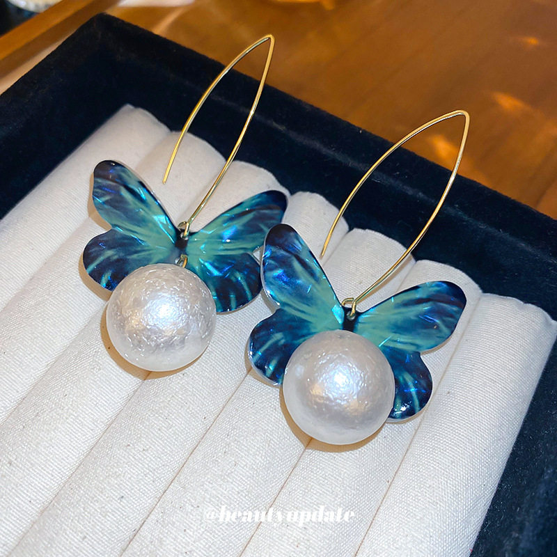 人造珍珠蝴蝶吊坠耳环夸张ns风高级感耳钩耳坠优雅气质高级感耳饰,饰品/流行首饰/时尚饰品新,耳环,淘宝优惠券,粉丝福利购,淘宝优惠卷
