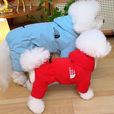 冬装狗狗衣服比熊棉衣博美保暖中小型犬宠物秋冬季可牵引四脚衣服