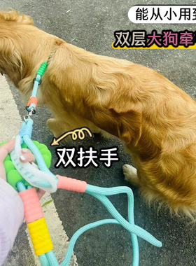 狗狗牵引绳加粗加厚防爆冲防挣脱拉布拉多P链大型犬结实P绳狗绳链