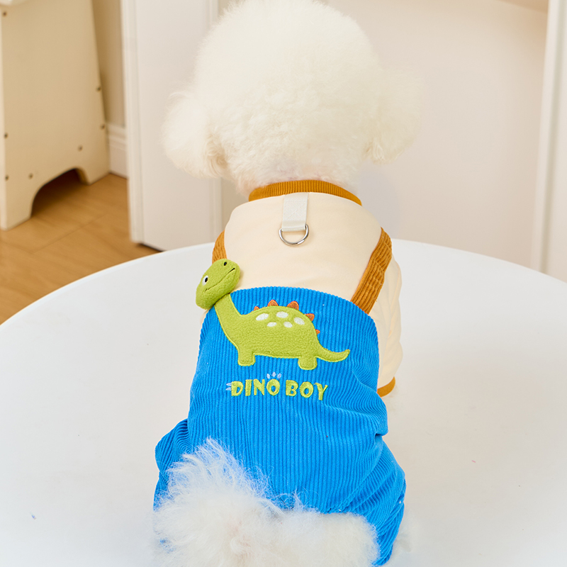 狗狗衣服冬装四脚比熊棉衣博美保暖中小型犬宠物秋冬季可牵引衣服