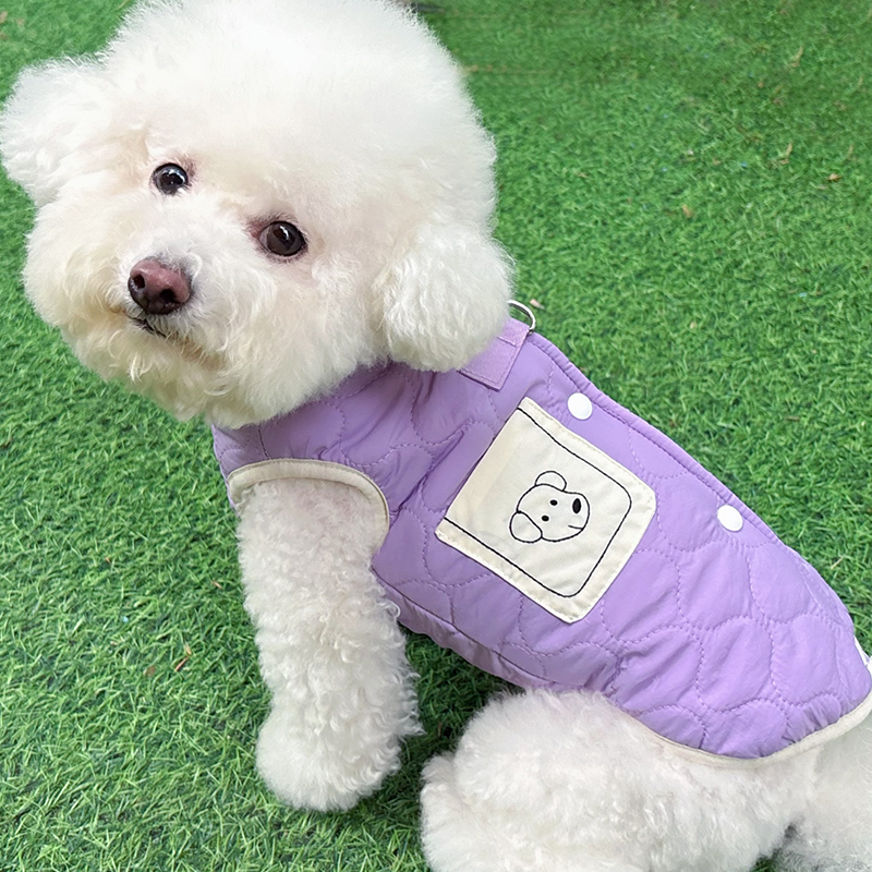 秋冬季狗狗衣服小型犬比熊泰迪保暖可牵引博美防寒马甲宠物狗衣服