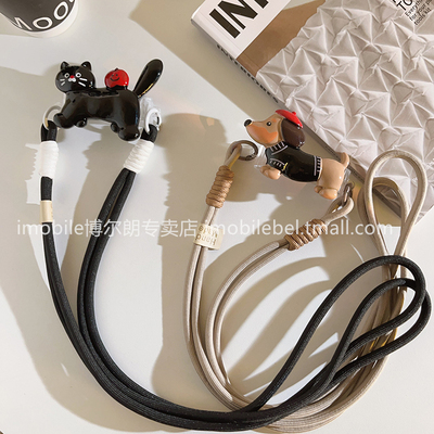 腊肠狗背夹适用于手机壳斜跨长绳